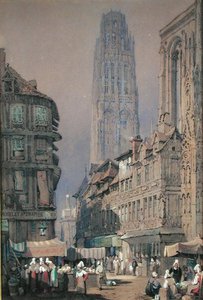 Targ u stóp Tour de Beurre, Rouen (wc na papierze)