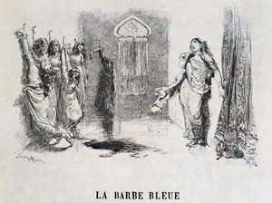 Beard Bleue - w „Les Tales de Fées” Charlesa Perraulta, ilustracje Adriena Marie autorstwa Adrien Emmanuel Marie