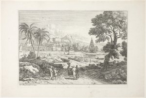 Krajobraz z dwiema palmami autorstwa Adrien Manglard