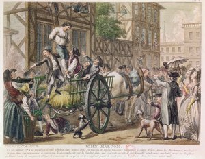 Ukaranie Johna Malcoma przez mieszkańców Bostonu 25 stycznia 1774 r., ok. 1785 r. (rycina kolorowa)