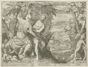 Angelica w Medoro autorstwa Egidius  Sadeler (II)