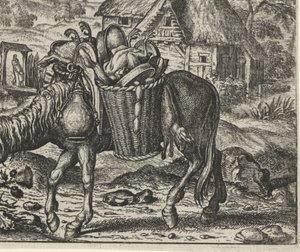 Bajka o osiołku obładowanym przysmakami autorstwa Egidius  Sadeler (II)