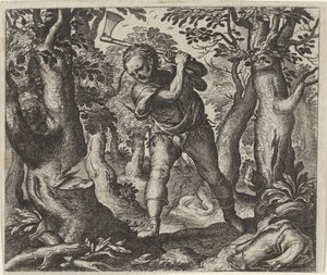 Bajka o drwalu i lesie autorstwa Egidius  Sadeler (II)