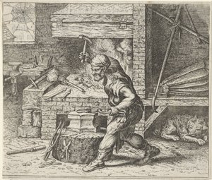 Bajka o kowalu i psie autorstwa Egidius  Sadeler (II)