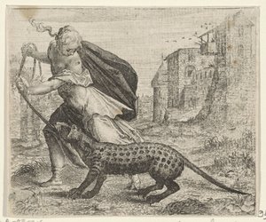 Bajka o kobiecie z kotem cywetowym autorstwa Egidius  Sadeler (II)