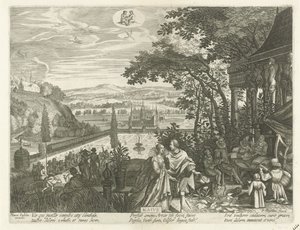 Może Maivs (tytuł na obiekcie) Dwanaście miesięcy (tytuł serii) autorstwa Egidius  Sadeler (II)
