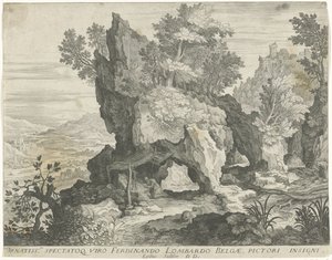 Skalny krajobraz ze św. Hieronimem autorstwa Egidius  Sadeler (II)
