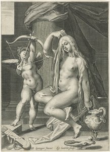 Wenus czesze włosy autorstwa Egidius  Sadeler (II)