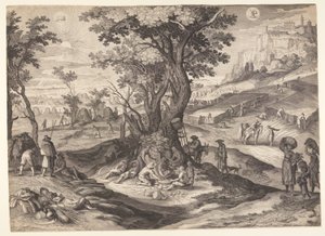 Lipiec/sierpień, od The Twelve Months autorstwa Aegidius Sadeler II