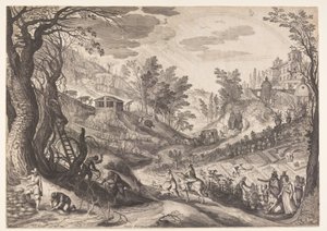 Marzec/kwiecień, od The Twelve Months autorstwa Aegidius Sadeler II