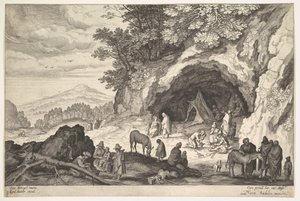 Krajobraz górski z grupą Cyganów, 1586-1629. autorstwa Aegidius Sadeler II
