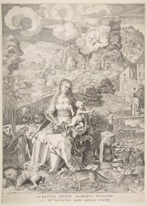 Dziewica z Dzieciątkiem w krajobrazie, ca. 1597. autorstwa Aegidius Sadeler II