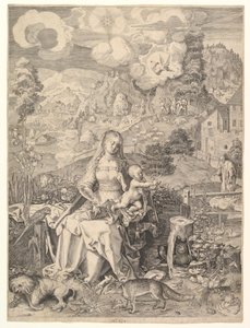 Dziewica z Dzieciątkiem w krajobrazie, ca. 1597. autorstwa Aegidius Sadeler II