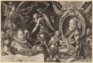 Bartholomaeus Spranger i jego zmarła żona Christina Muller autorstwa Aegidius Sadeler II, after Bartholomaeus Spranger