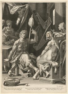 Herkules i Omphale autorstwa Aegidius Sadeler II, after Bartholomaeus Spranger