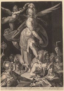 Mądrość pokonująca ignorancję autorstwa Aegidius Sadeler II, after Bartholomaeus Spranger