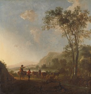Krajobraz z pasterzami i bydłem autorstwa Aelbert (after) Cuyp