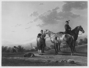 Żołnierze, ze zdjęcia w Królewskiej Kolekcji (rycina) autorstwa Aelbert (after) Cuyp