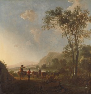 Krajobraz z pasterzami i bydłem autorstwa Aelbert Cuyp (follower of)