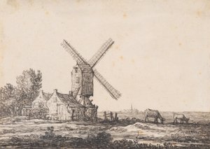 Krajobraz z wiatrakiem autorstwa Aelbert Cuyp