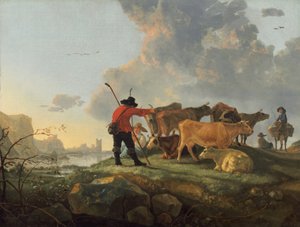 Pasterze pilnujący bydła autorstwa Aelbert Cuyp