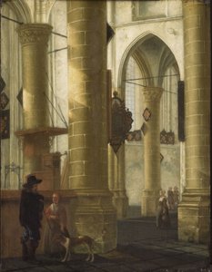 Wnętrze kościoła Grote Kerk w Dordrechcie autorstwa Aelbert Cuyp