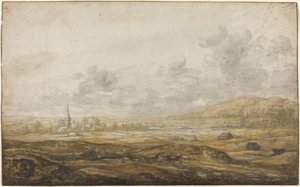Panoramiczny krajobraz wzdłuż Renu autorstwa Aelbert Cuyp