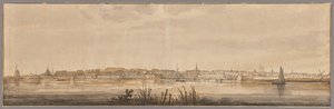 Panoramiczny widok na Dordrecht i rzekę Maas autorstwa Aelbert Cuyp