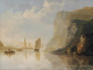 Krajobraz rzeki z łodziami autorstwa Aelbert Cuyp