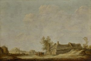 Słoneczny krajobraz wydm z żurawiem studziennym autorstwa Aelbert Cuyp