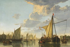 Maas w Dordrecht, c. 1650. autorstwa Aelbert Cuyp