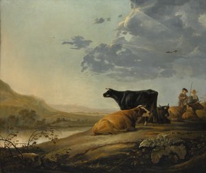 Młodzi Pasterze z Krowami, ok. 1655-60. autorstwa Aelbert Cuyp