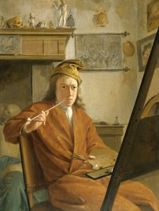 Portret malarza, być może samego artysty autorstwa Aert Schouman (attributed to)