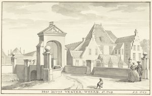 Hazathe Vechterweerd koło Zwolle w 1729 r. Het HUYS VEGTER-WEERD Ao 1729 (tytuł na obiekcie)