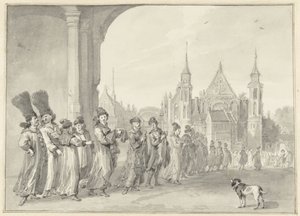 Ambasada cara Moskwy w drodze do Zgromadzenia Państw w Hadze, 4 listopada 1631 autorstwa Aert Schouman