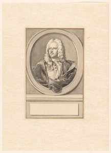 Portret Abrahama van Hoeya, owalny, po lewej autorstwa Aert Schouman