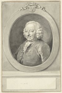 Portret Johana Hudde Dedel, w owalu, po lewej autorstwa Aert Schouman