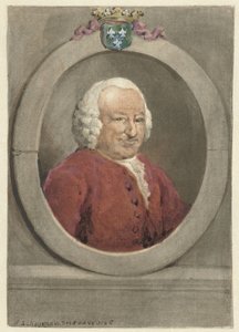Portret Johana Hudde Dedel, w owalu, po prawej autorstwa Aert Schouman