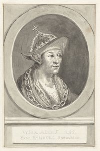 Portret cesarza Adolfa VII z Nassau, owalny, zwrócony w prawo autorstwa Aert Schouman