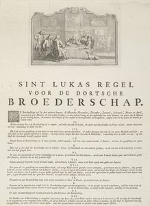 Regulamin cechu św Łukasza w Dordrecht, 1736 autorstwa Aert Schouman