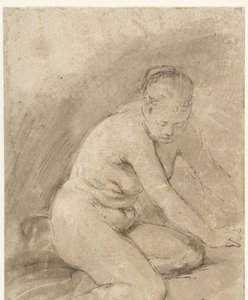 Klęcząca Akt kobiecy z wyciągniętymi ramionami autorstwa Aert de Gelder (attributed to)