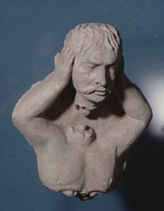 Demon odrywający głowę, styl grecko-buddyjski, z Hadda, I-IV w. autorstwa Afghan School