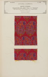 Cyfrowa próbka jedwabnej tkaniny wykonana w Heracie, z The Collection of the Textile Manufacturers of India, Johna Forbesa Watsona, opublikowana w 1866 roku autorstwa Afghan School