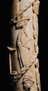 Rzeźbiony kieł, Kongo (kość słoniowa) (detal 223943)