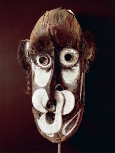 Maska plemienna Kreimbit, drewno i słoma, sztuka afrykańska, XX wiek autorstwa African School
