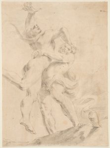 Studium dla Herkulesa i Anteusza autorstwa After Annibale Carracci