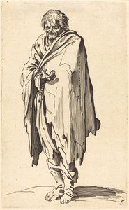 Żebrak z gołą głową i stopami autorstwa After Jacques Callot