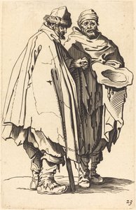 Ślepy żebrak i towarzysz autorstwa After Jacques Callot