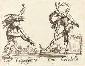 Żaden Sgangherato i Cap. krokodyl autorstwa After Jacques Callot