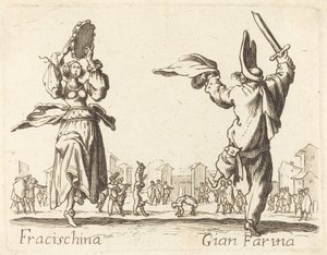 Fracischina i Gian Farina autorstwa After Jacques Callot